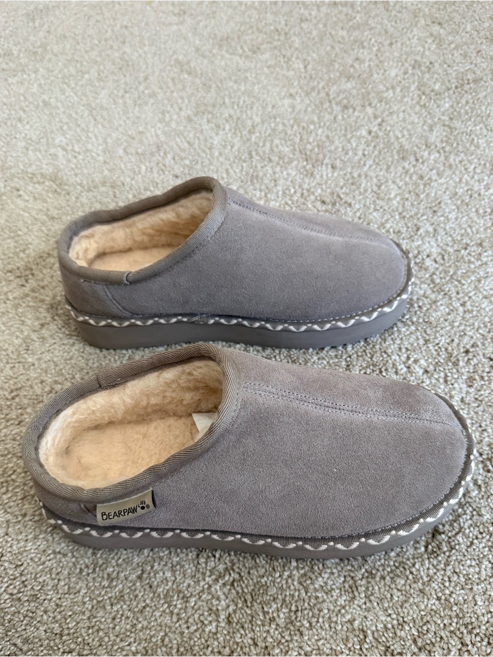 Bear paw slip ons